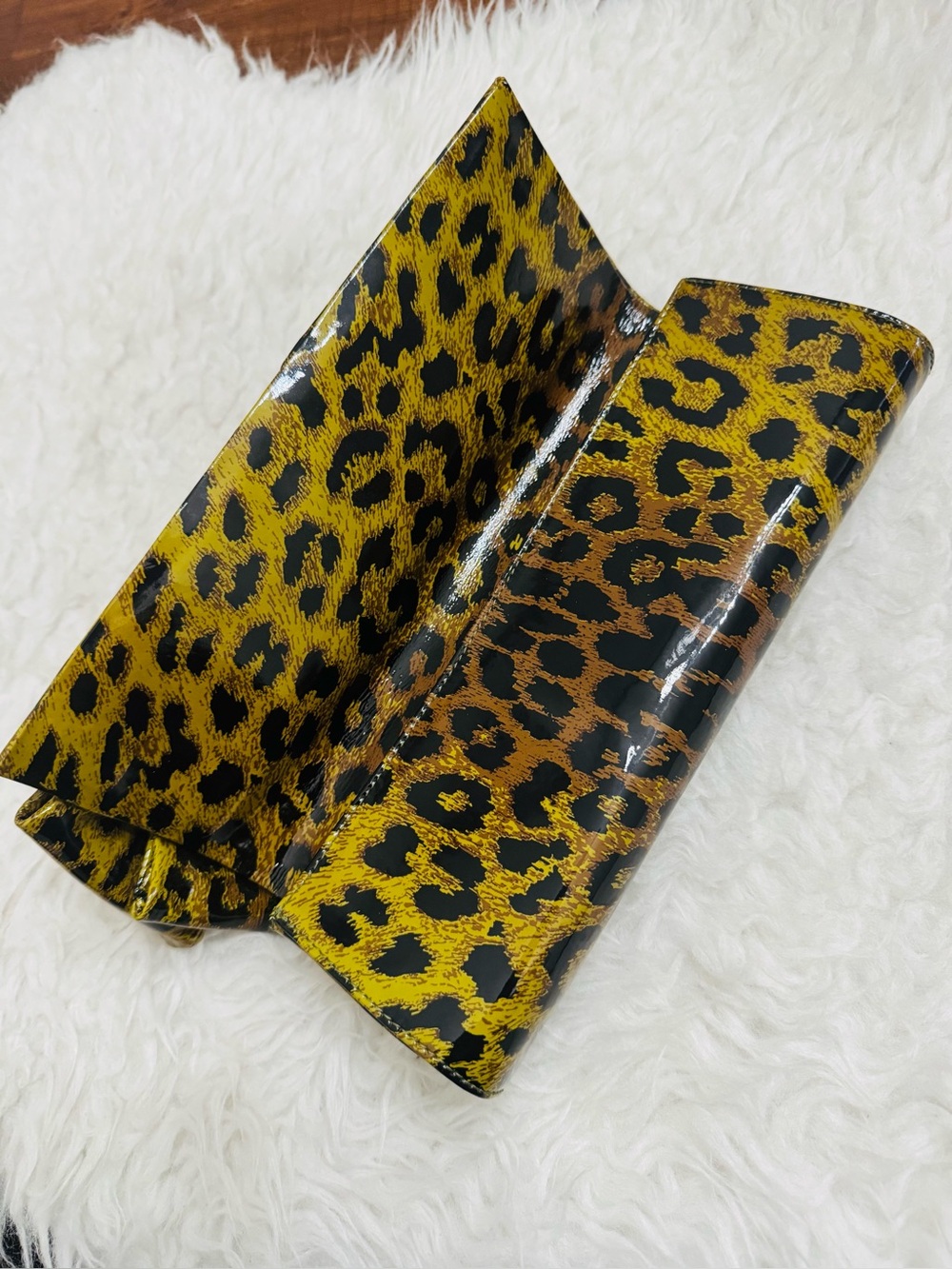 Christian Louboutin Patent Leopard Bow Clutch - Picture 7 of 15